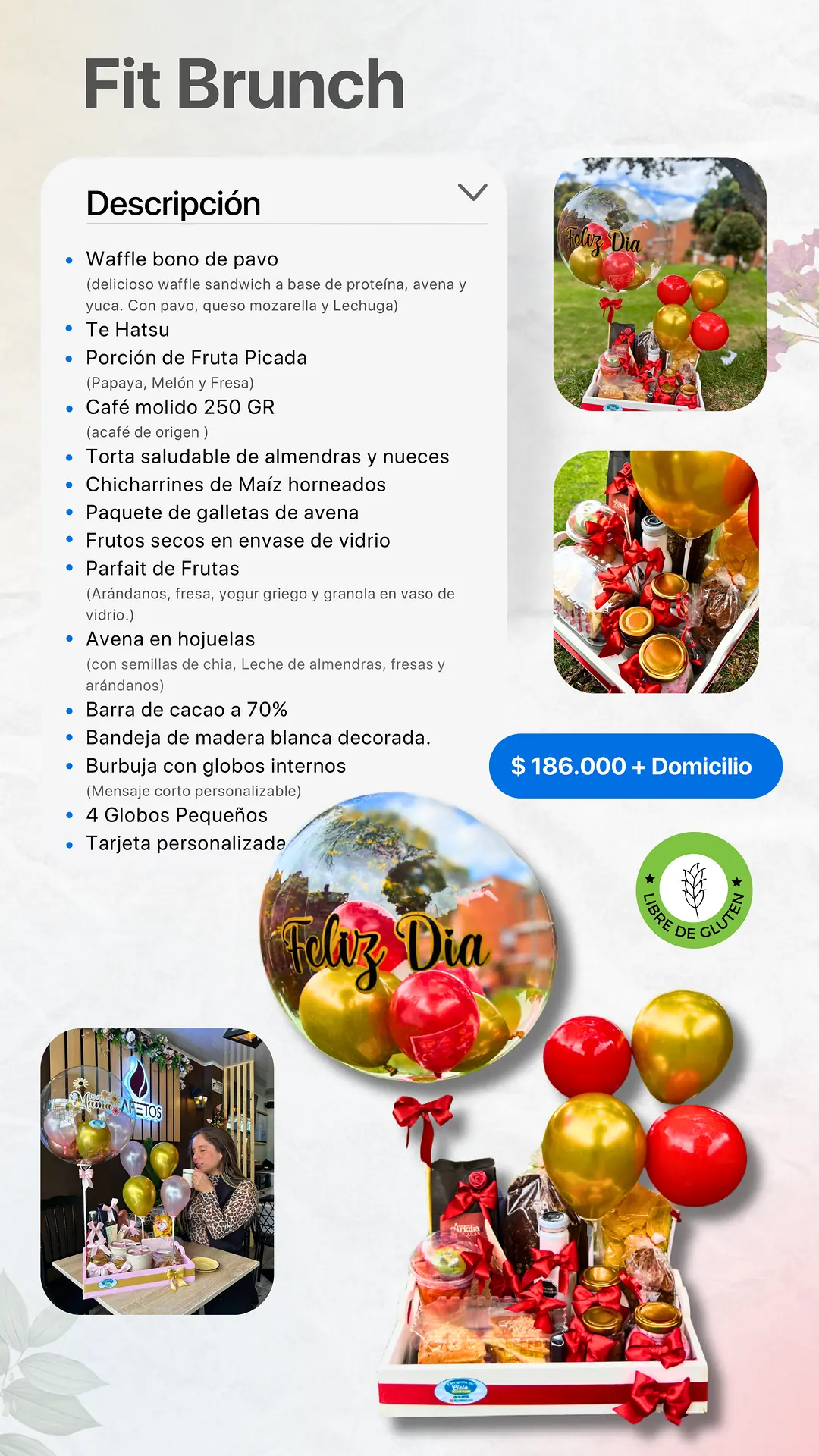 Fit Brunch: página del catálogo con lo que incluye y foto real